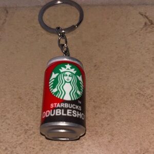 Starbucks Red and Silver Doubleshot Keychain
